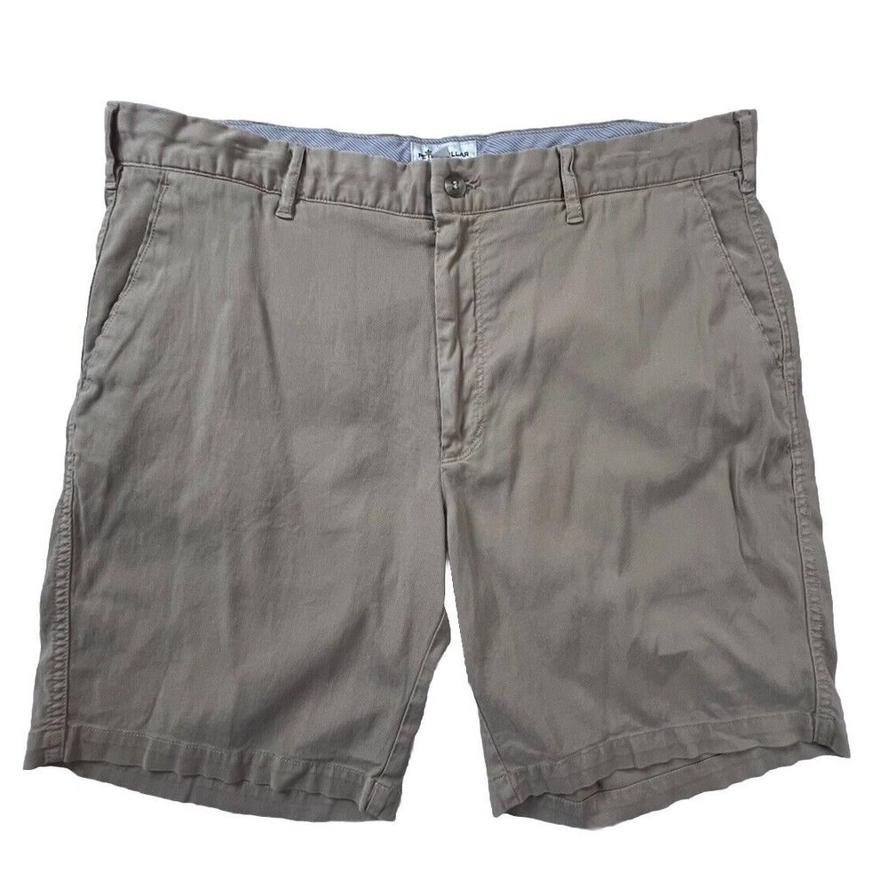 Peter Millar Shorts Mens 36 Khaki Fine Corduroy Stretch Flat Front Crown‎ Summer
